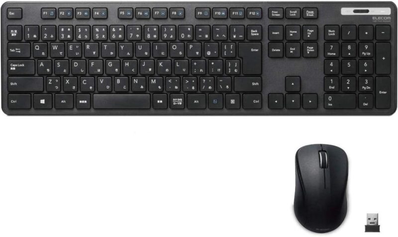 ELECOM ワイヤレス薄型キーボード＆マウスセット（ブラック）